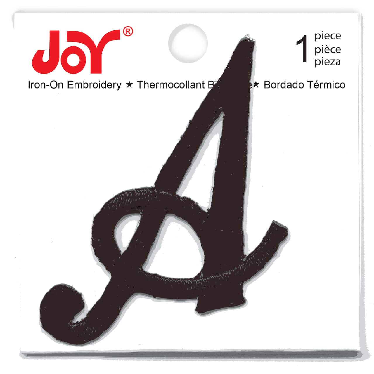 Joy&#xAE; Large Monogram Black Iron-On Embroidery Letter